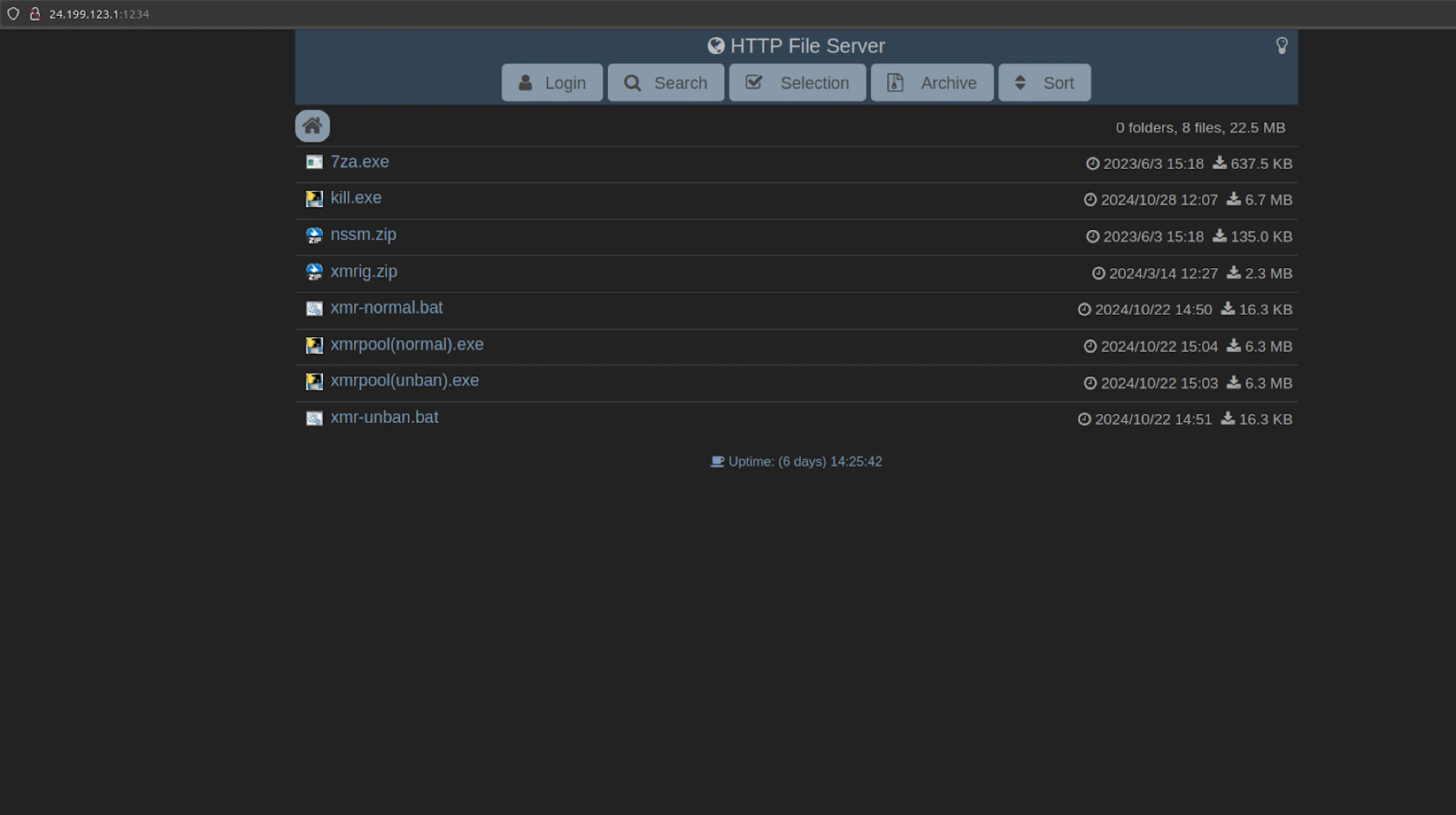 C2 at 24.199.123[.]1 and open directory containing multiple files